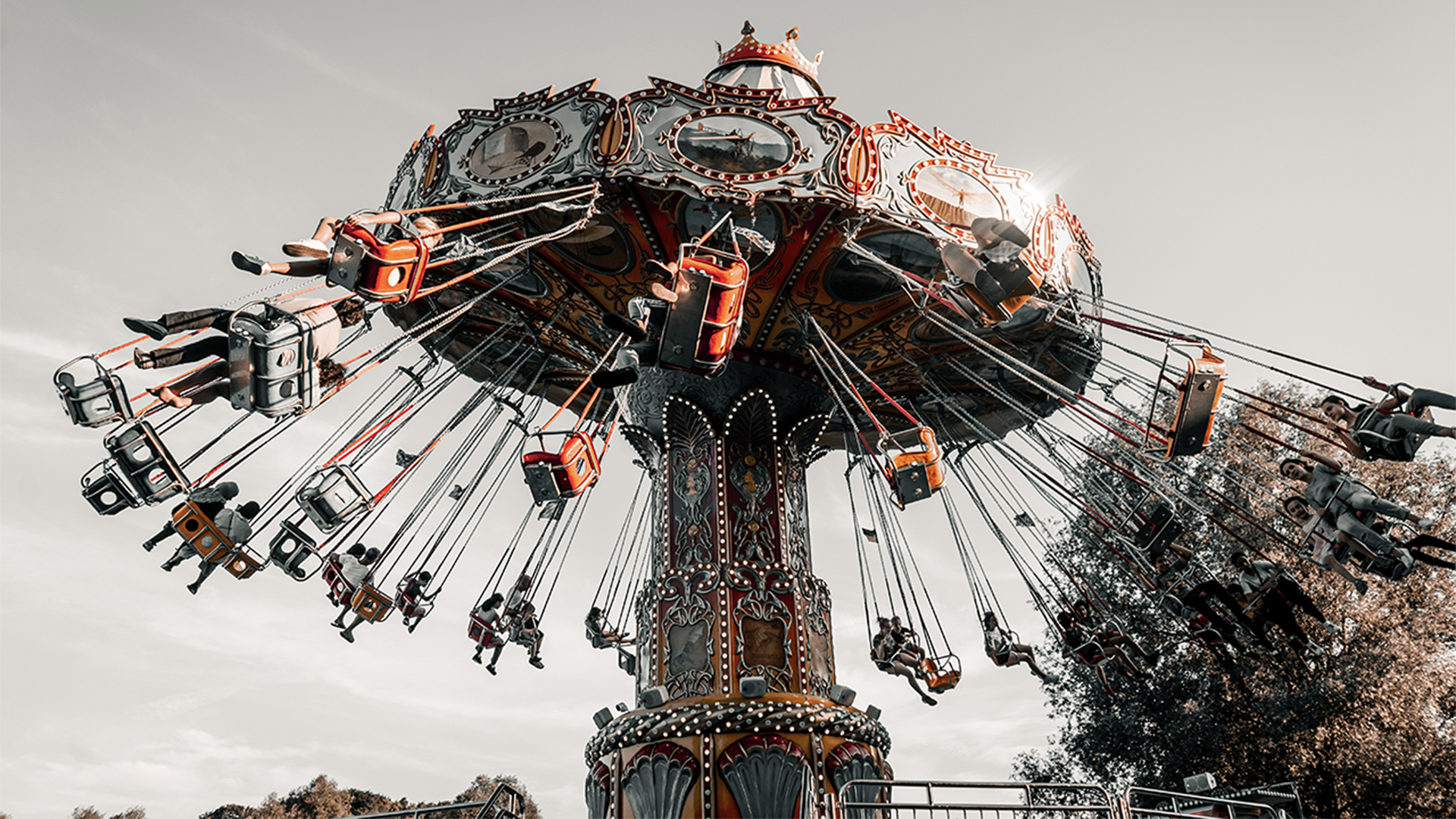 Victorian style fairground carousel