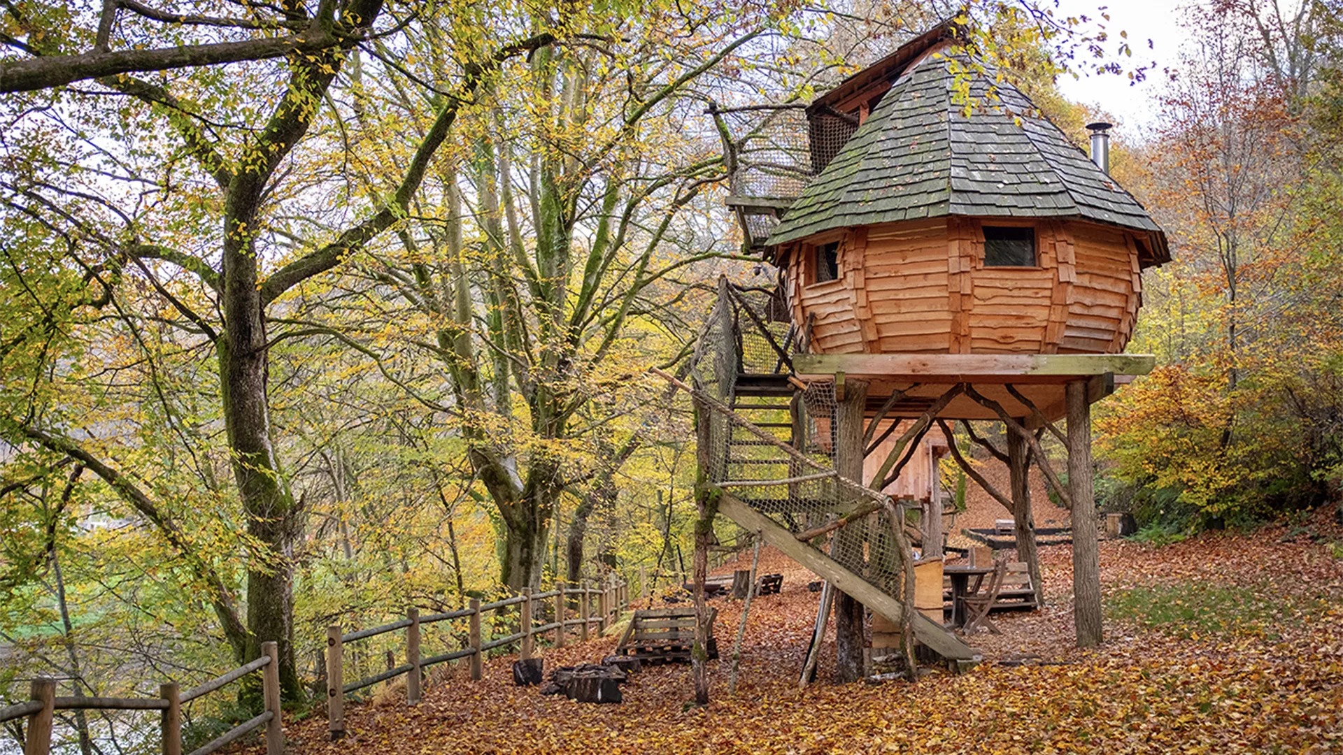 Cute wooden treehouse