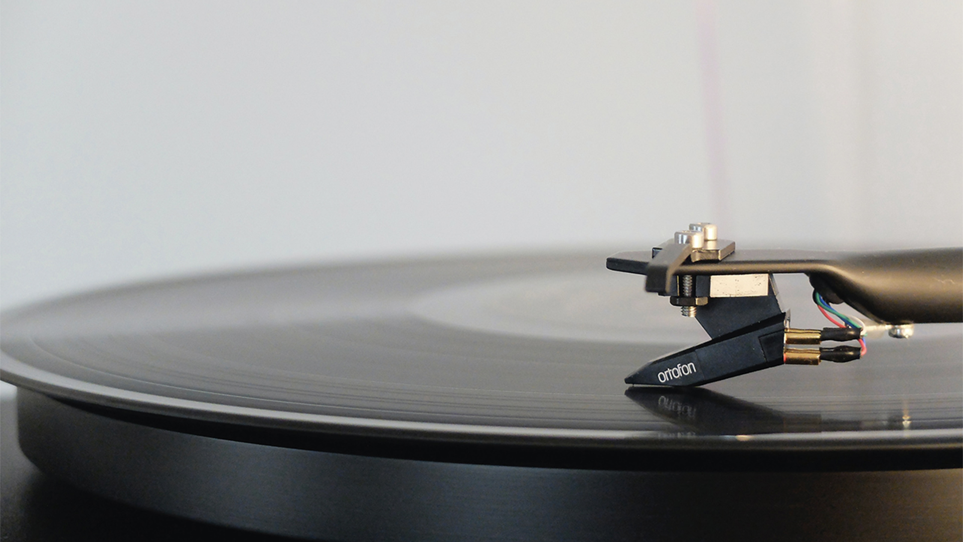 Record player spinning vinyl