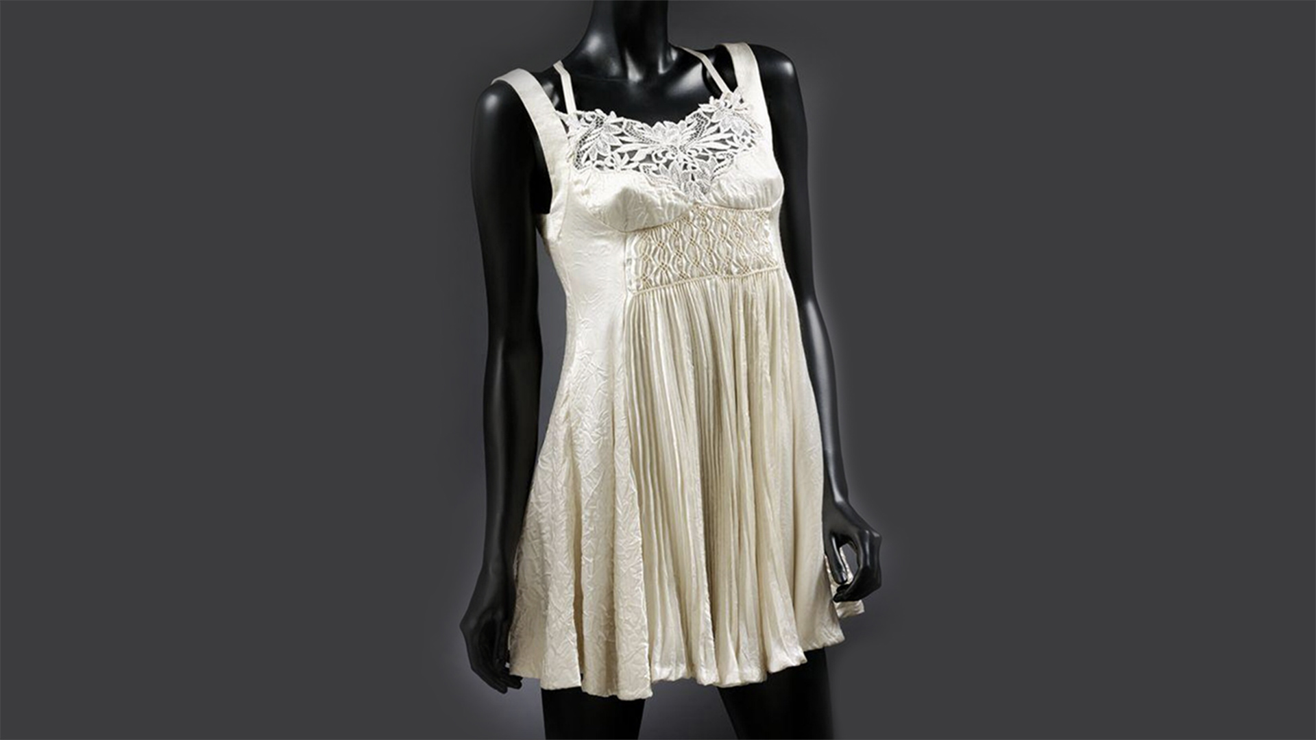 White silk mini dress