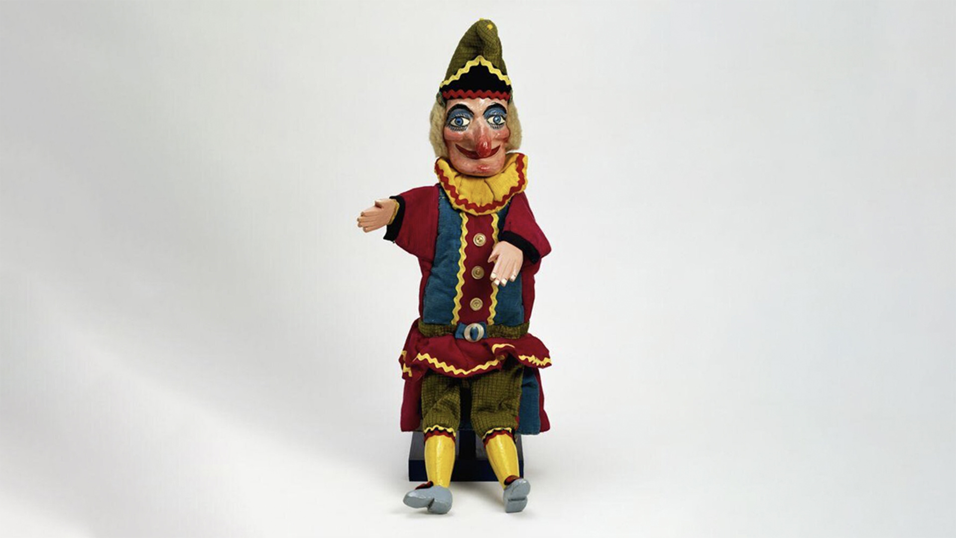 Wooden glove puppet of Mr Punch