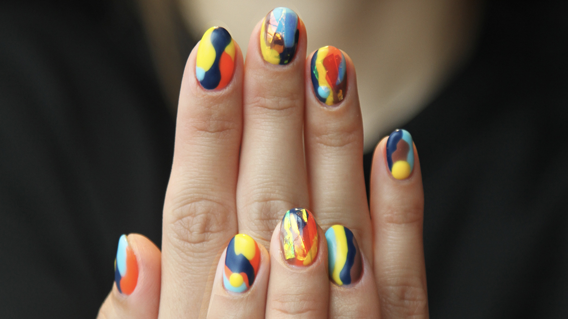 Colourful painted nails