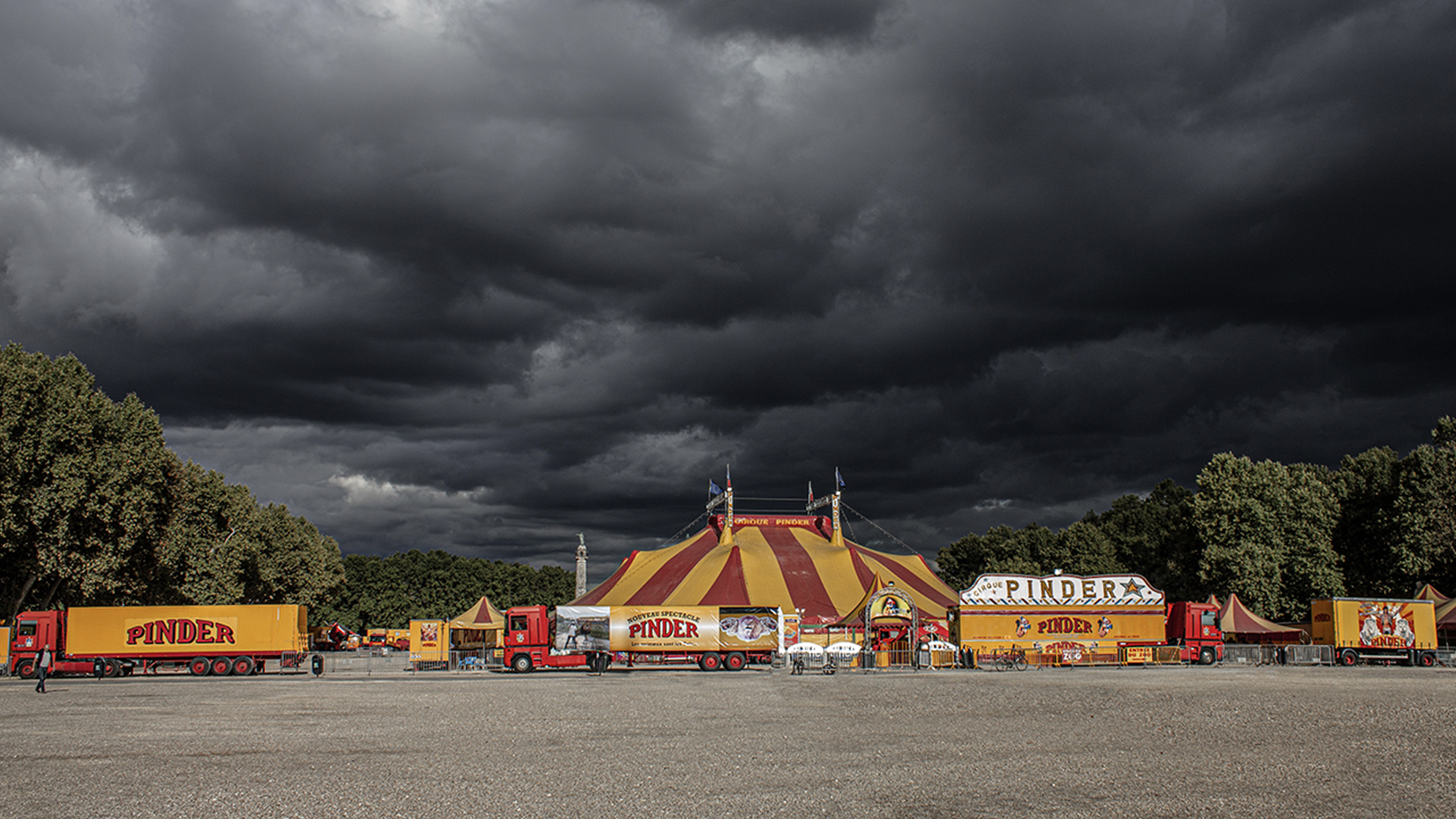 Stormy sky over a circus