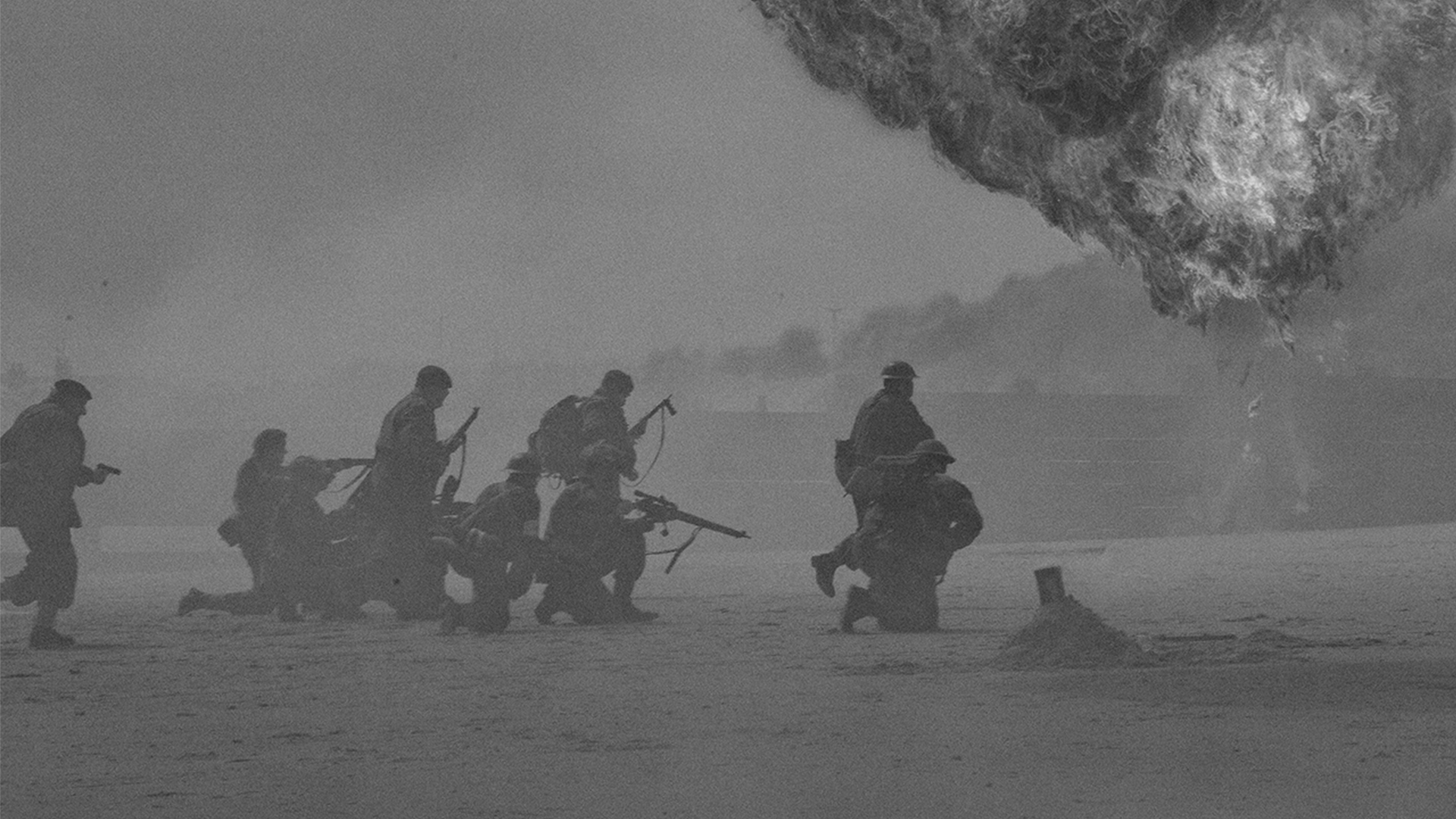 Silhouette of soldiers at war