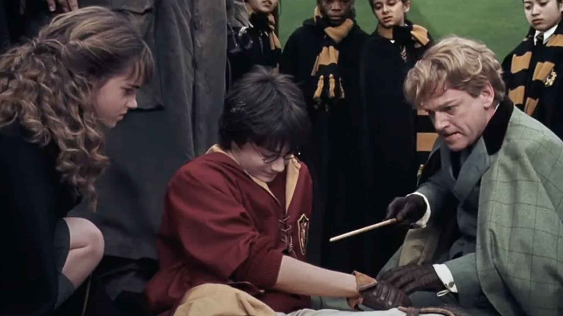 Harry Potter having his broken arm fixed