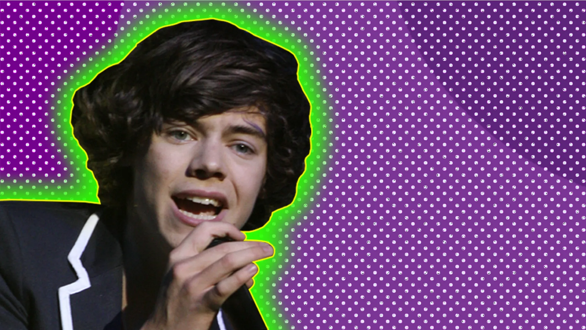 Harry Styles singing - in graphic house style