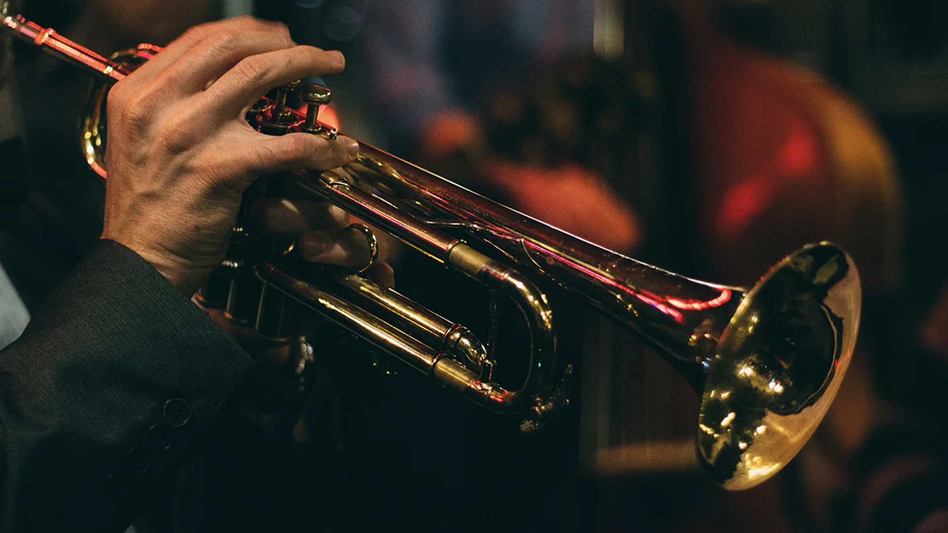 Close up of a trumpet player