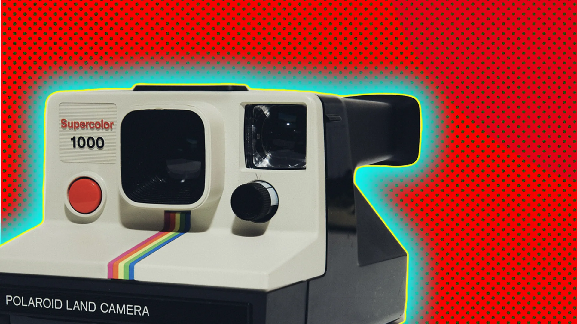A Polaroid camera - in graphic house style