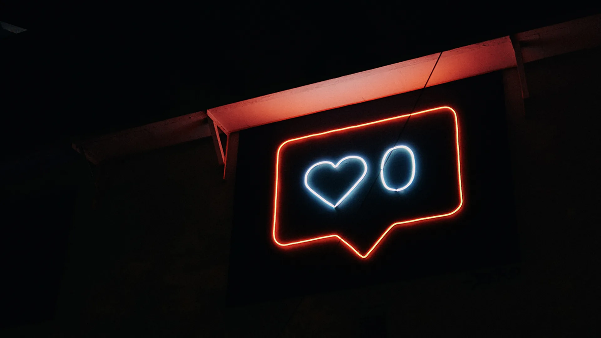 A like button in neon lights
