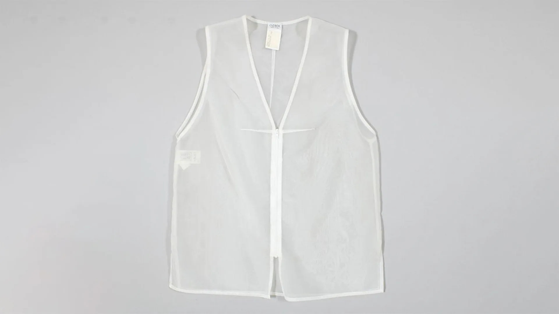 A polyamide vest top with a zip down the front