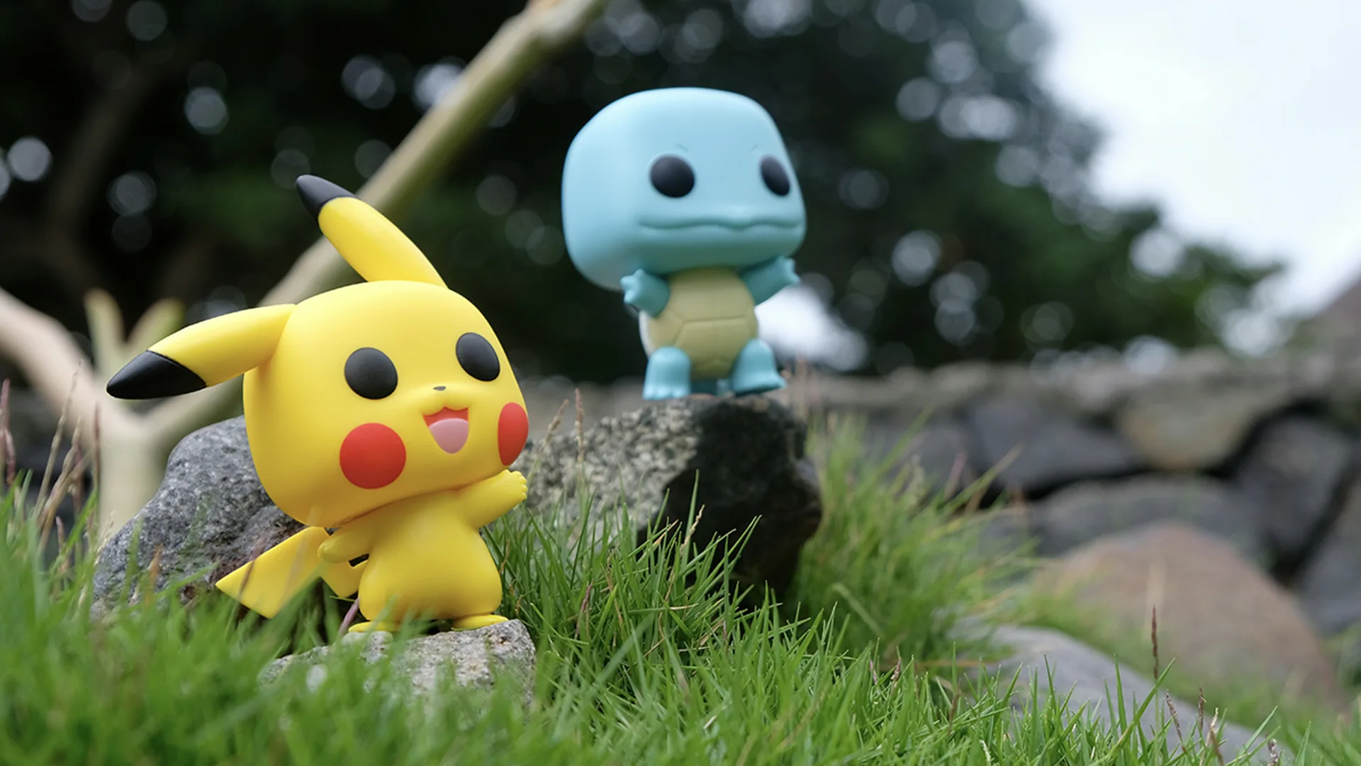 Pokemon creatures in grass