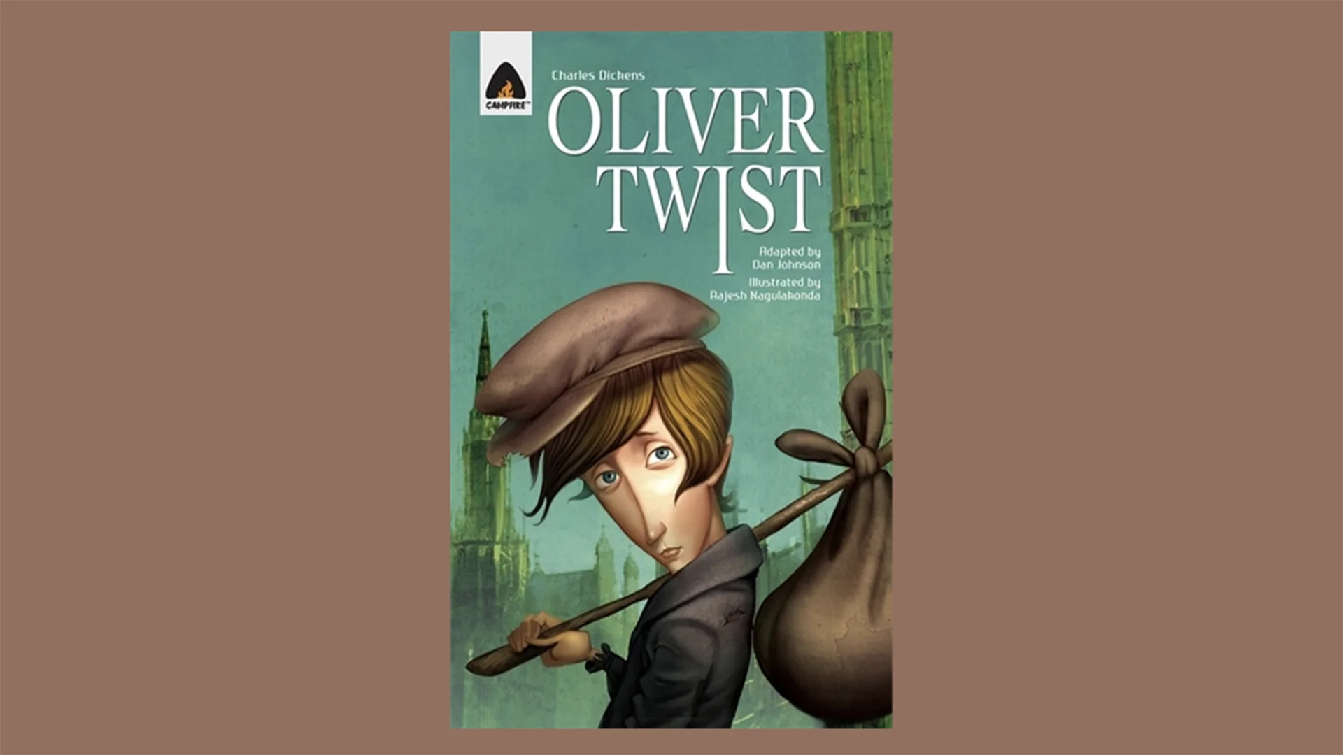 The graphic novel book cover of Oliver Twist