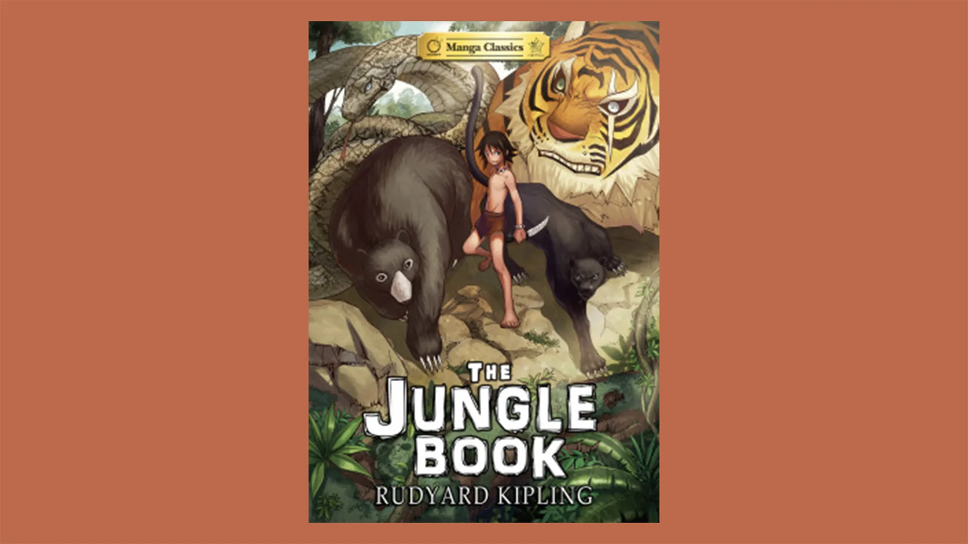 The graphic novel book cover of The Jungle Book
