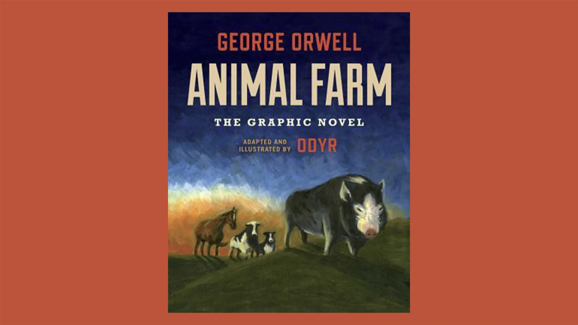 The graphic novel book cover of Animal Farm