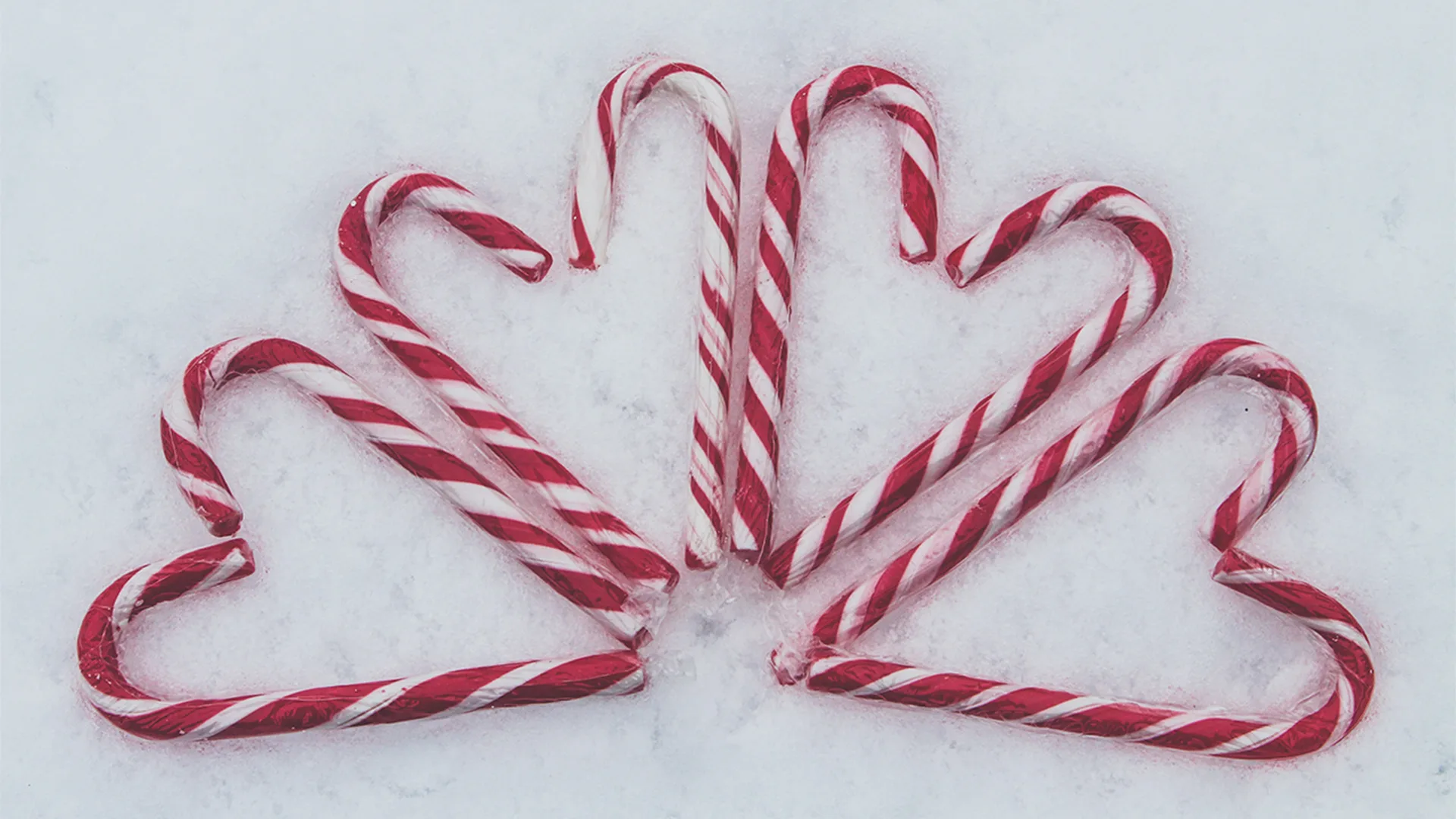 Candy canes in the shape of hearts