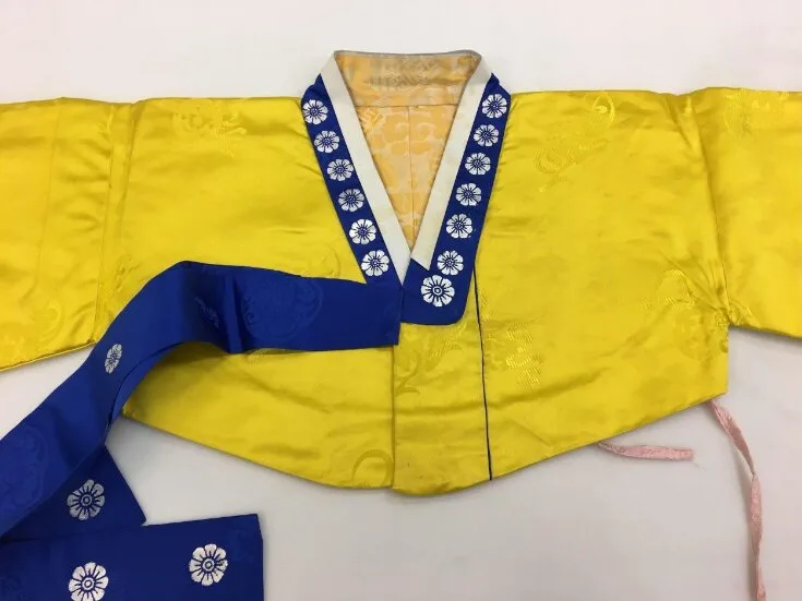 yellow and blue hanbok jacket