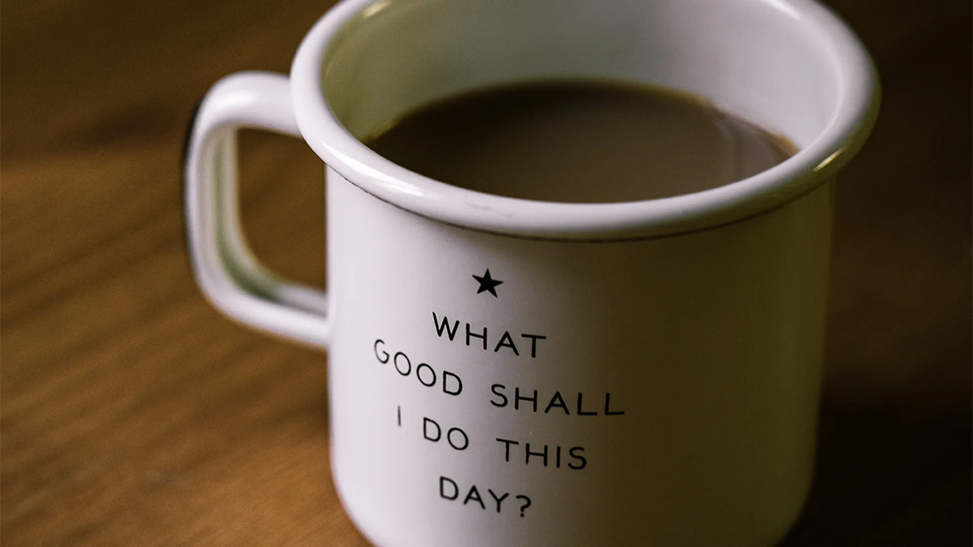 Mug with motivational slogan on