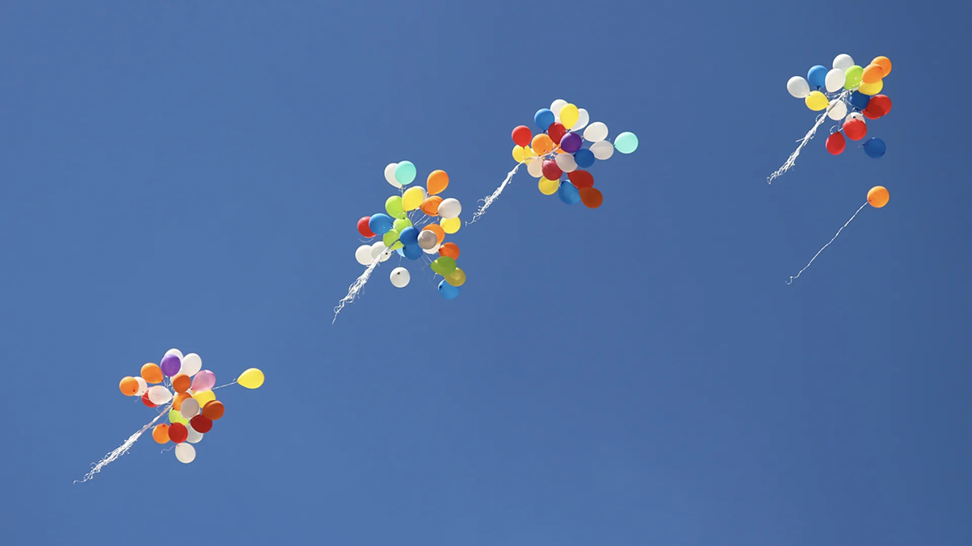 Balloons floating in the sky