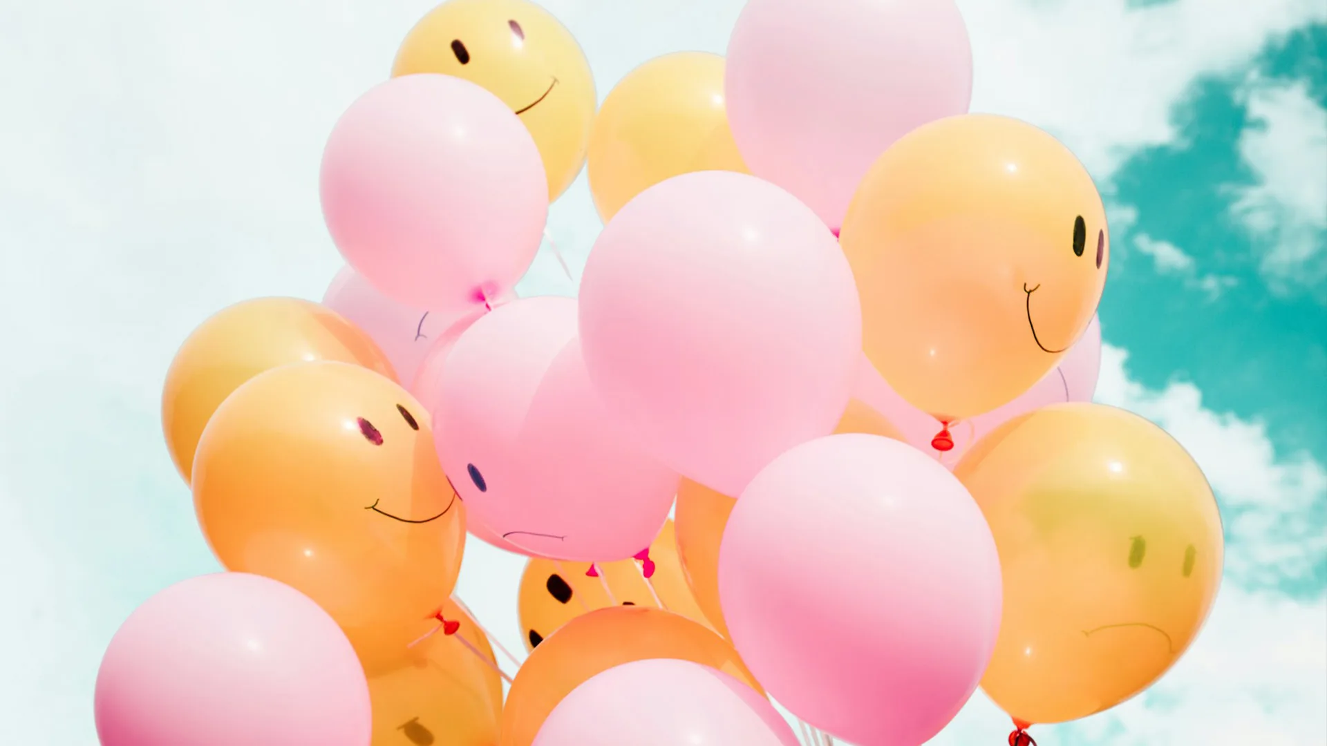Pink and orange balloons