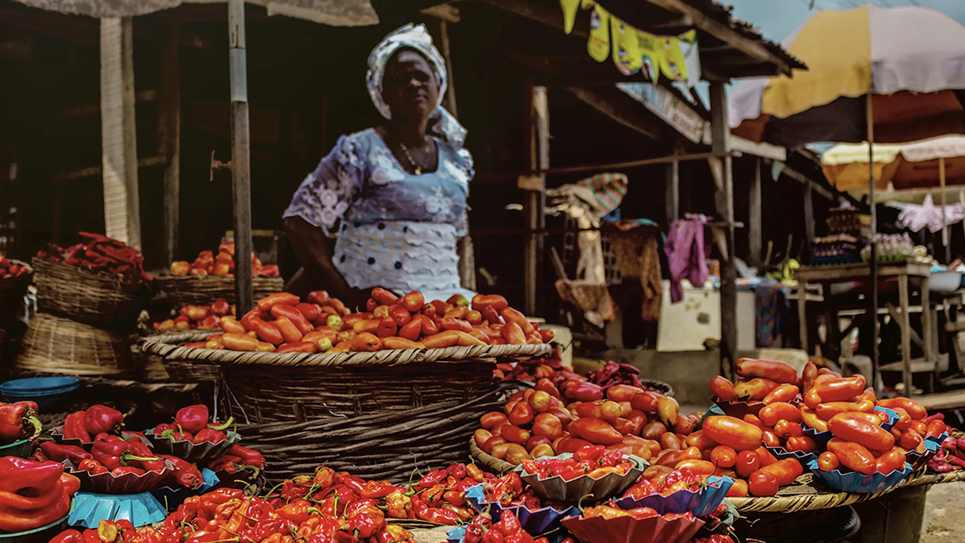 A Nigerian market stall