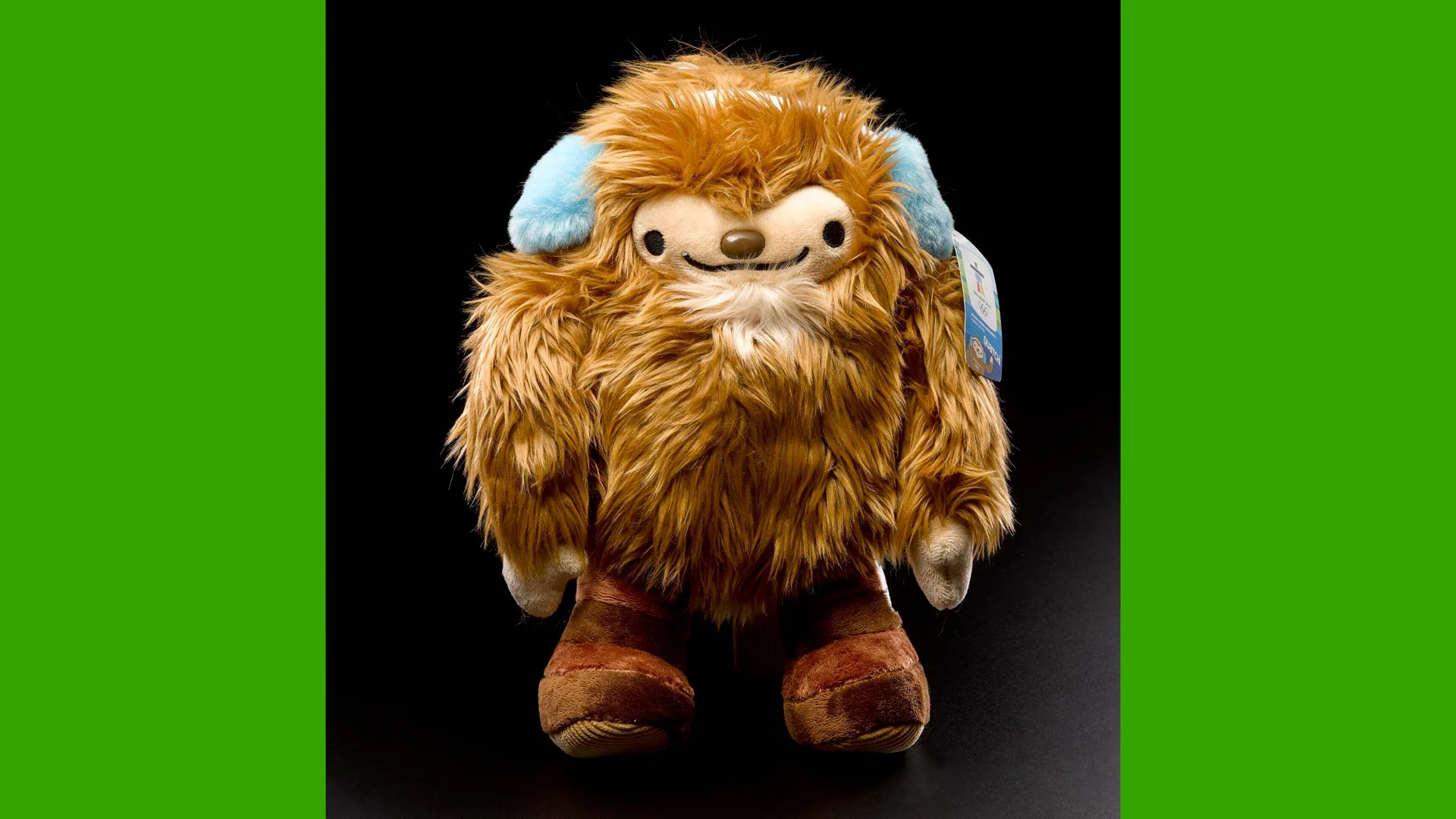 A photo of the V&A collection of a soft toy called Quatchi who was a mascot for the 2010 Vancouver Olympic Games.