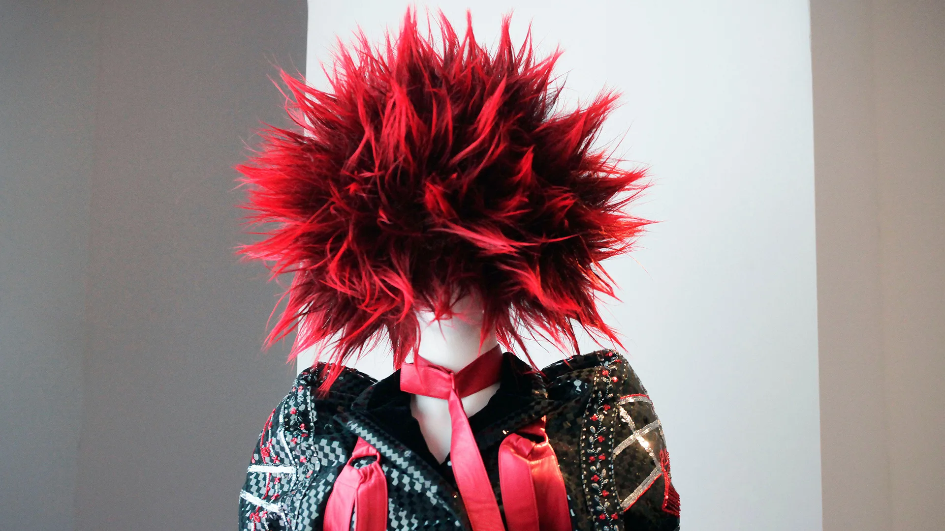 A mannequin wearing 1970s Vivienne Westwood clothes in a punk style