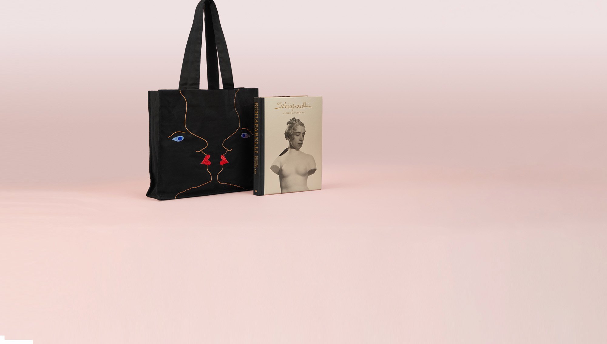Deluxe embroidered bag and Schiaparelli: Fashion Becomes Art exhibition book