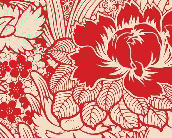 Winter sale Red floral pattern