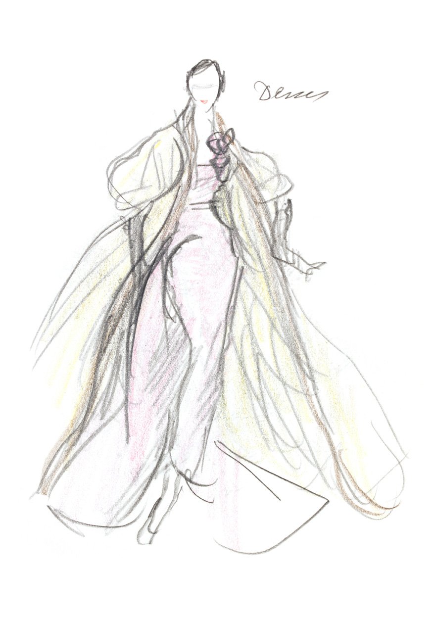 Desses gown, fashion illustration