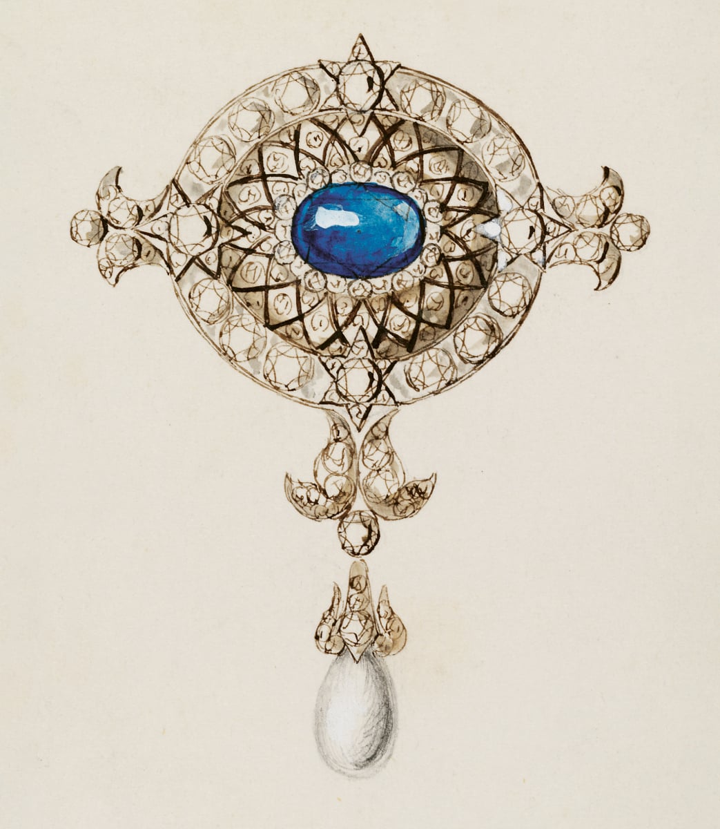 Sapphire brooch design
