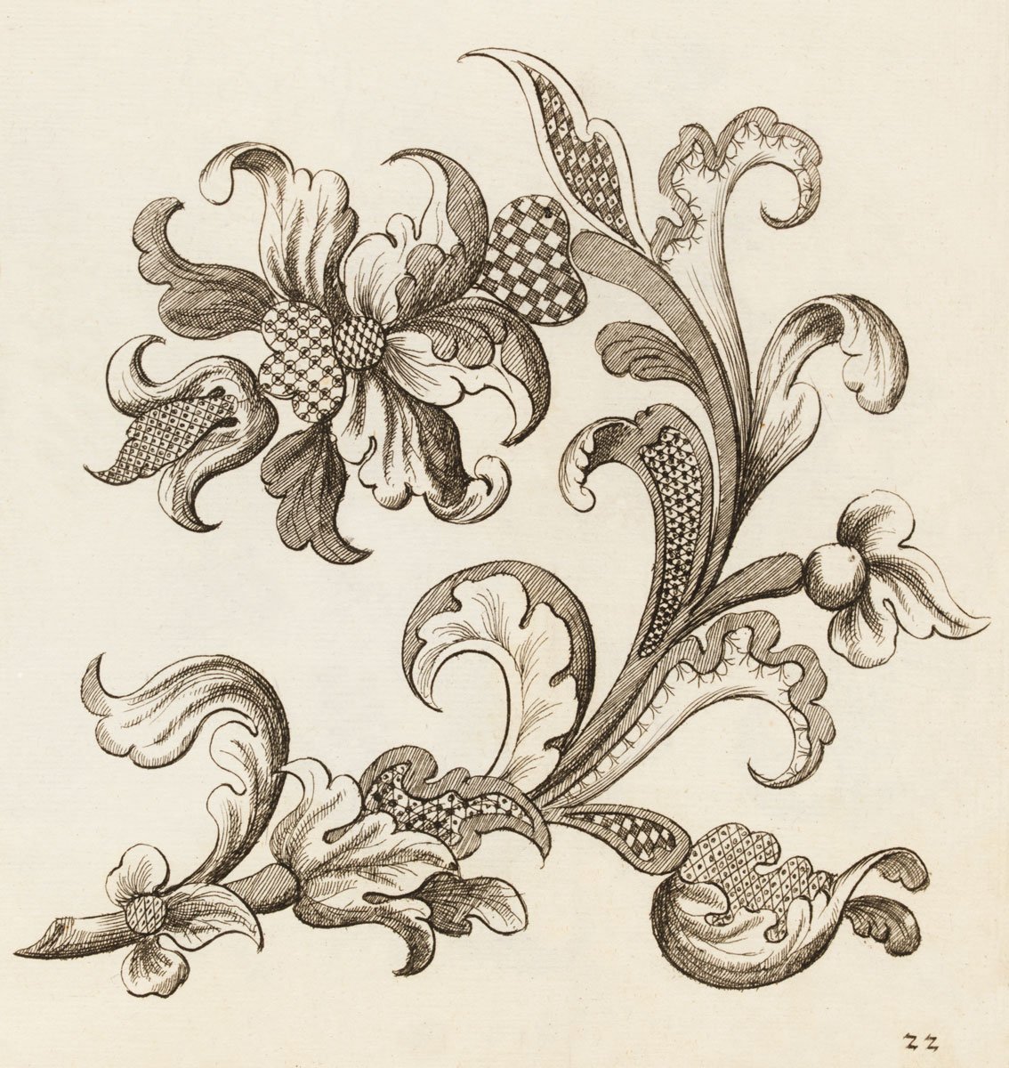 Printed design for embroidery