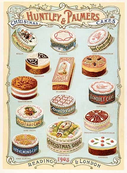 Christmas Cakes, catalogue cover from Huntley and Palmers