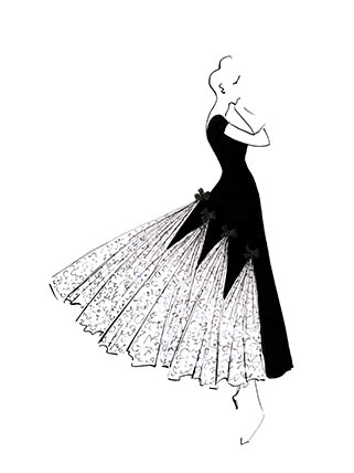 Carol's short evening dress