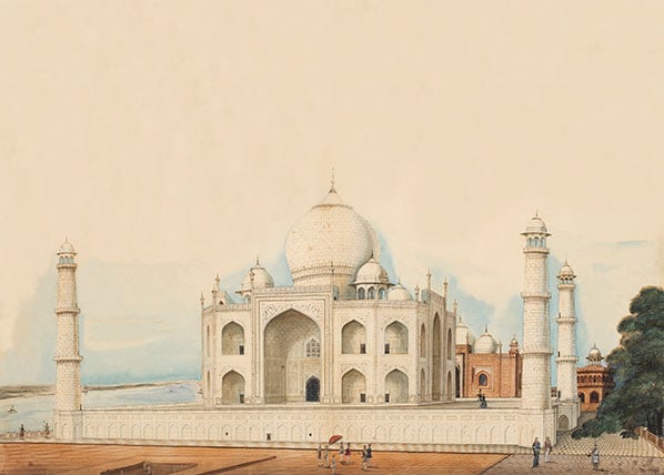 The Taj Mahal with the river behind it