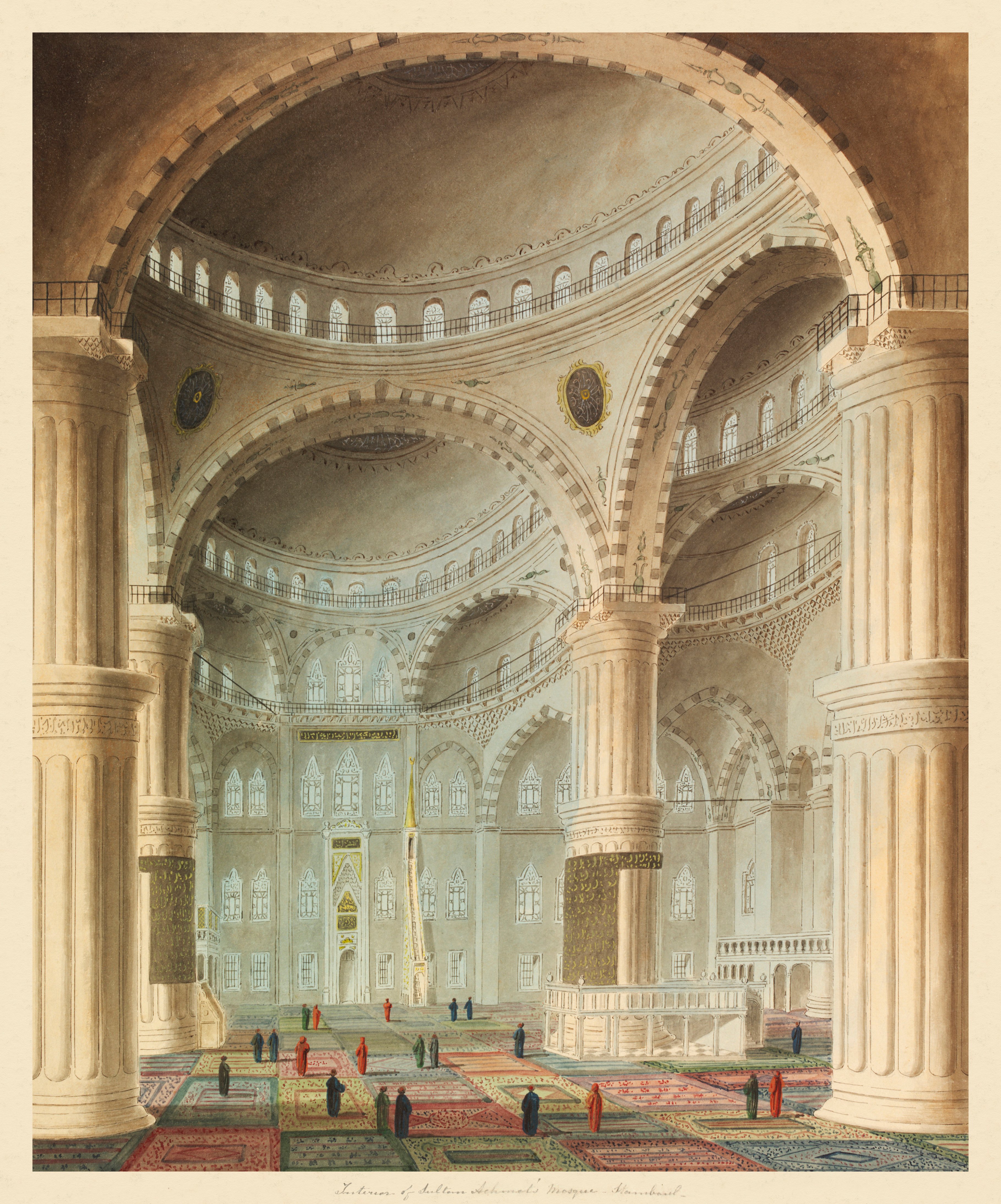 Interior of Sultan Achmet's Mosque, Stamboul