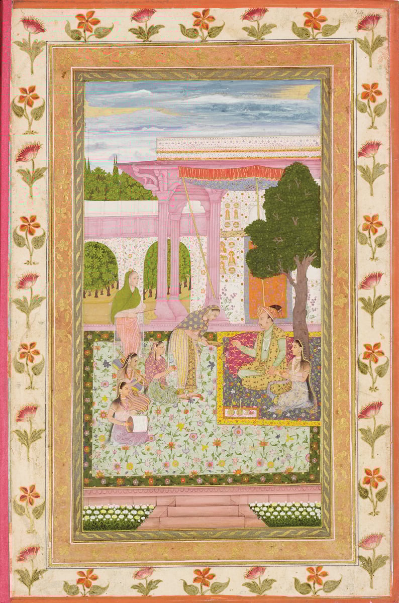 Jahangir with his consort in a garden