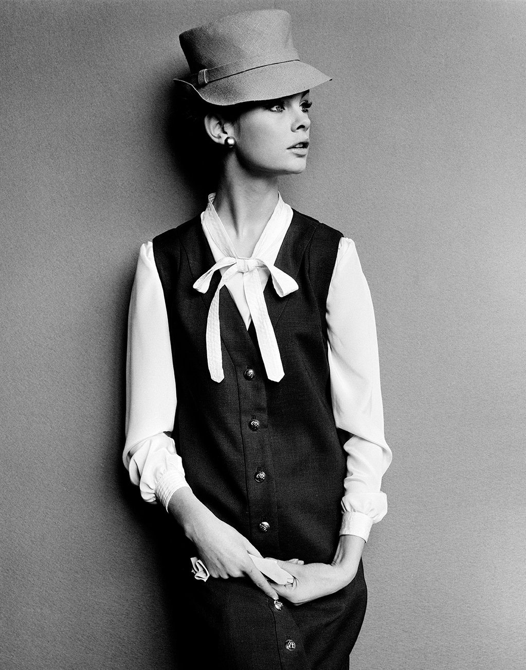 Jean Shrimpton in Mary Quant cardigan and blouse