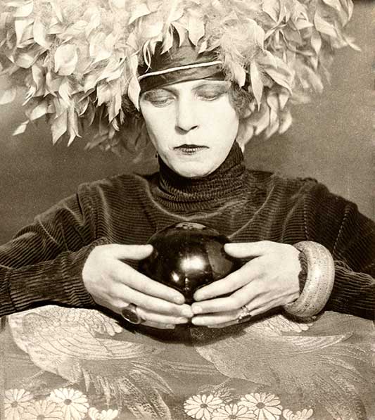 Nancy Cunard with crystal ball