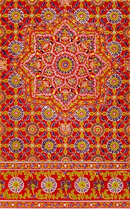 Indian embroidery on crimson silk