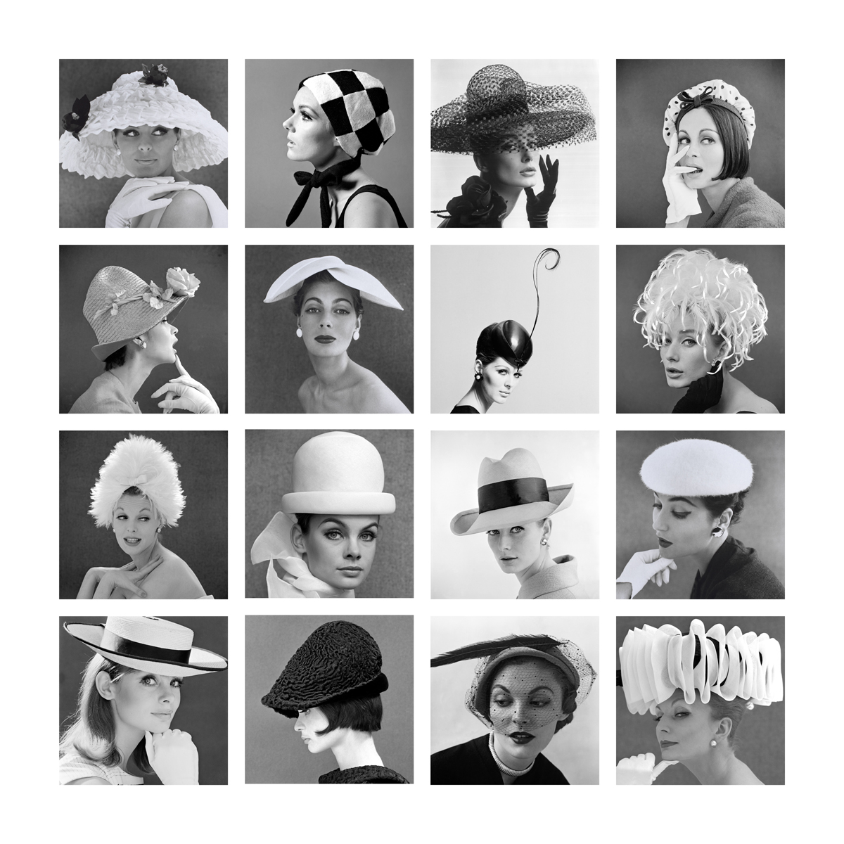 Sixteen styles of hats