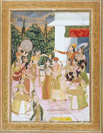 Prince holding a Holi festival with his ladies