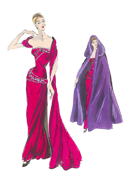 Ainhoa evening gown and cloak