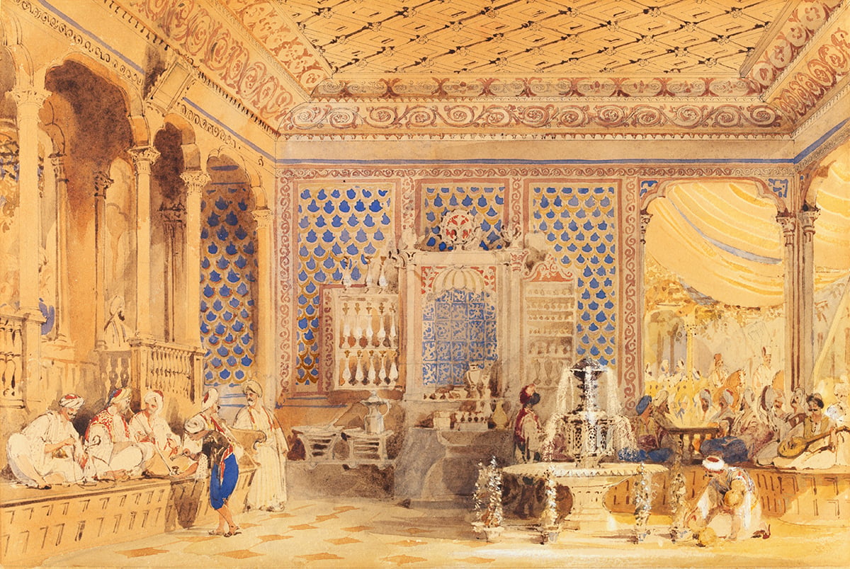 Interior of a Turkish caffinet, Constantinople