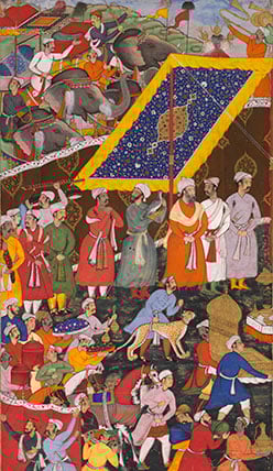 Akbar Entertained by Azim Khan with Attendants Print