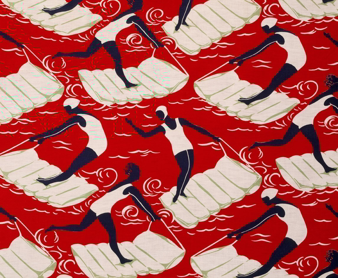 Surfers, dress fabric design
