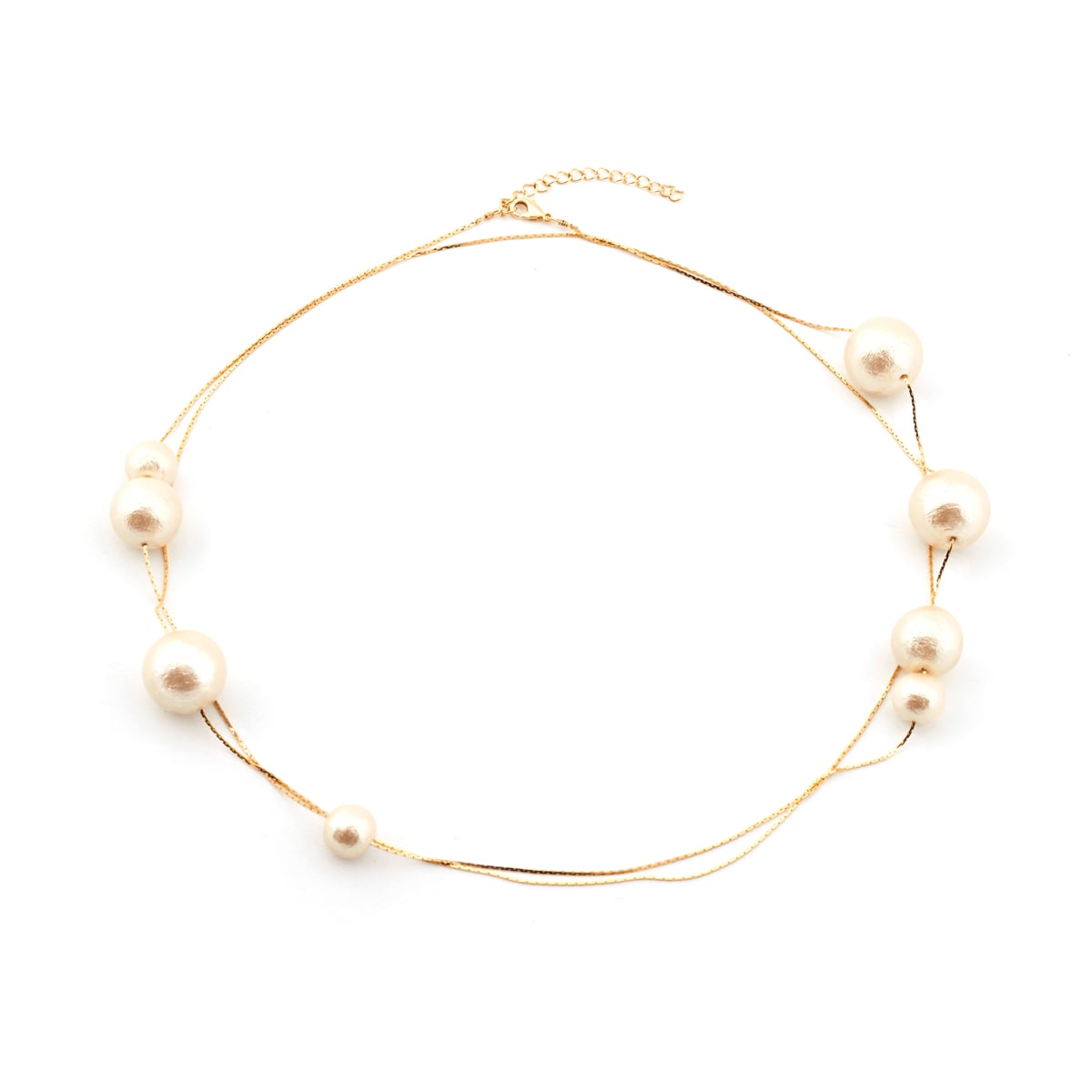 Large cotton pearl necklace by Anq