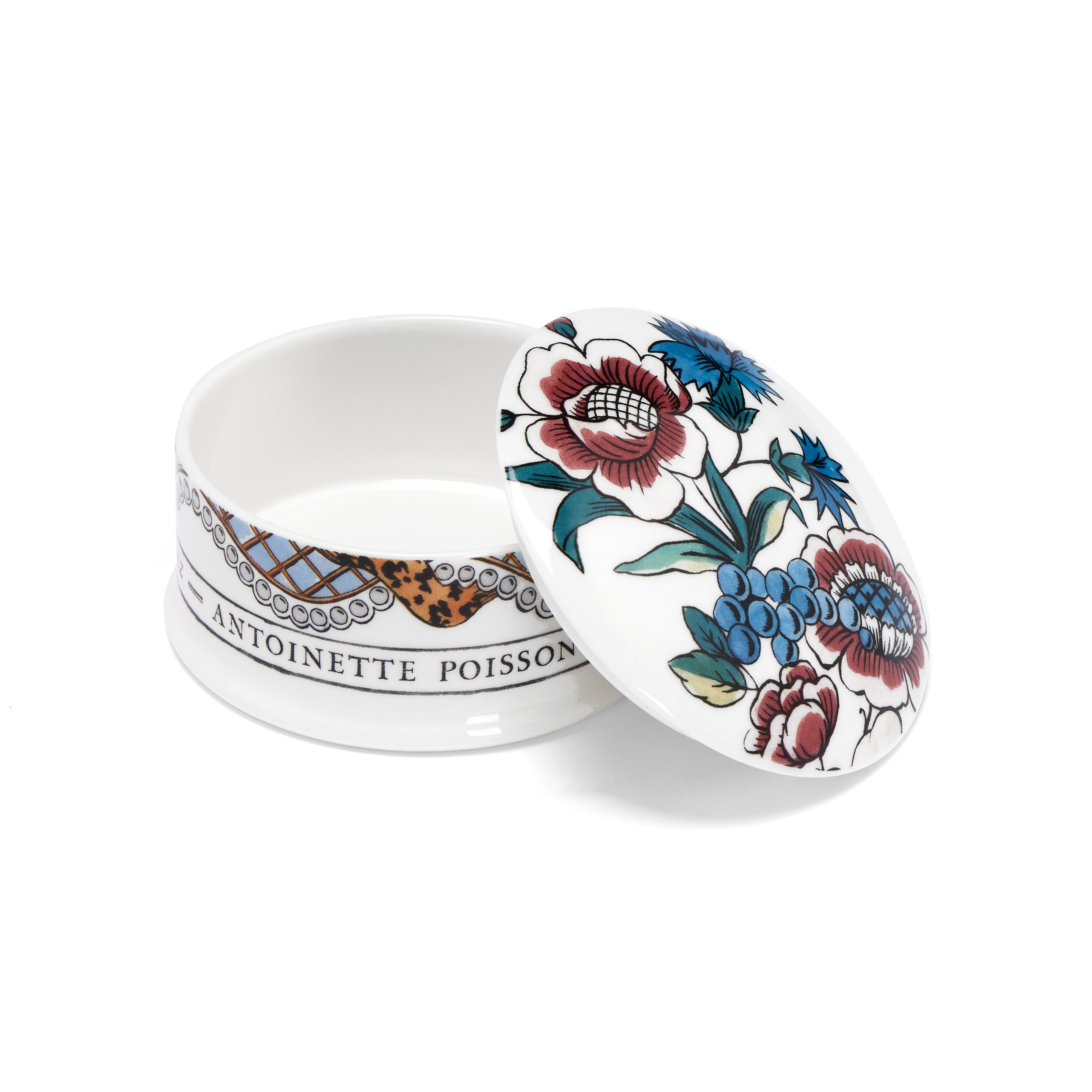 Ruban Bouquet et Perles lidded pot