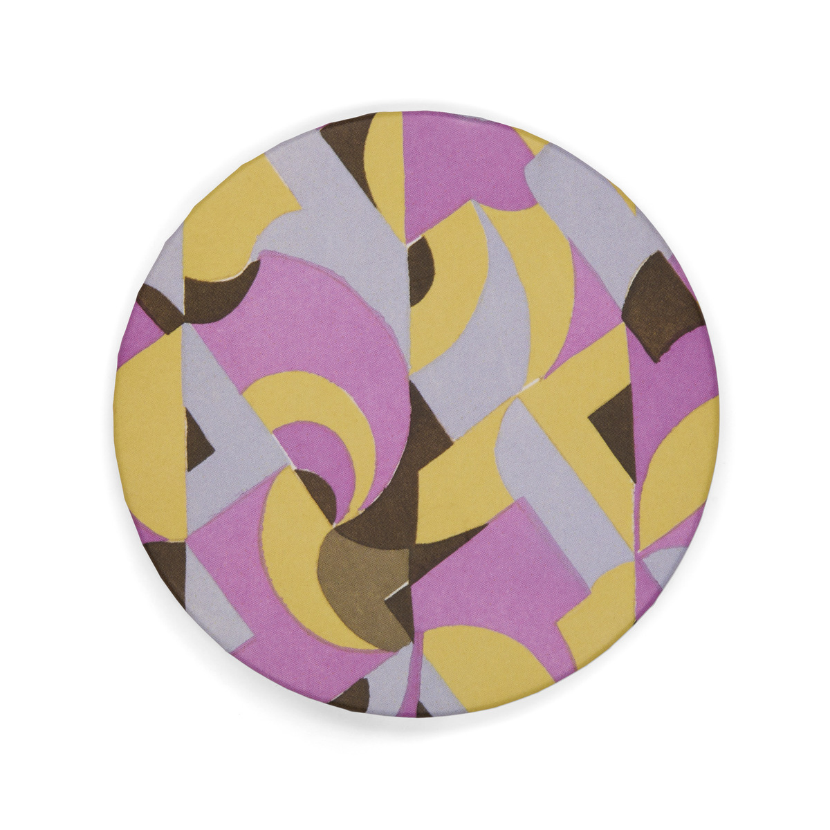 A. Garcelon pink and yellow pocket mirror