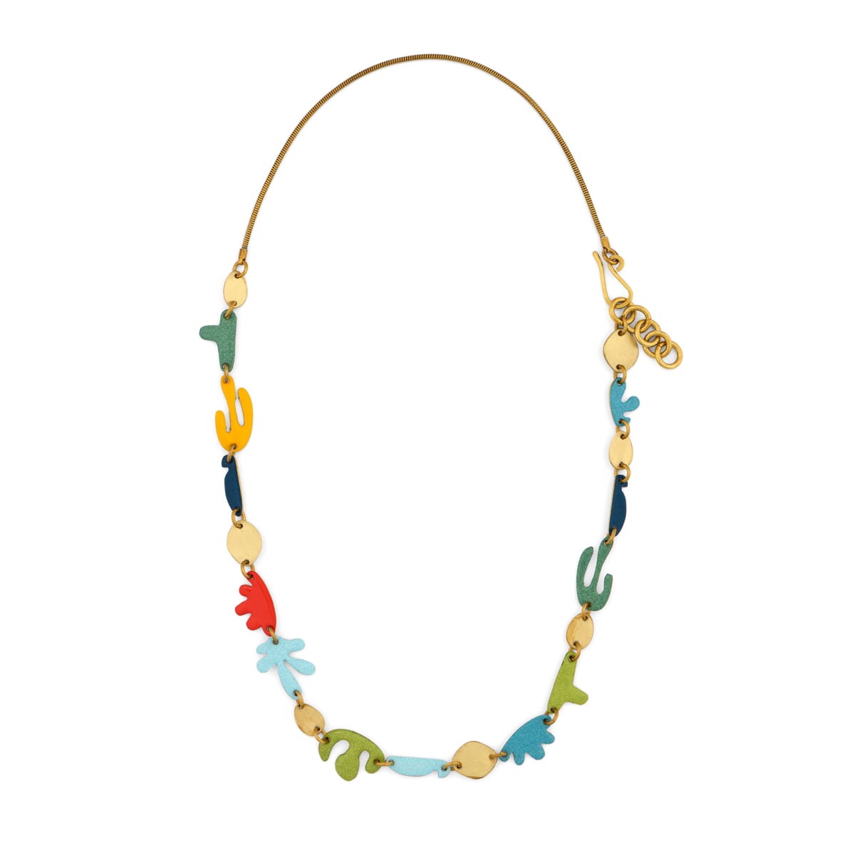 Coral reef brass statement necklace by Sibilia
