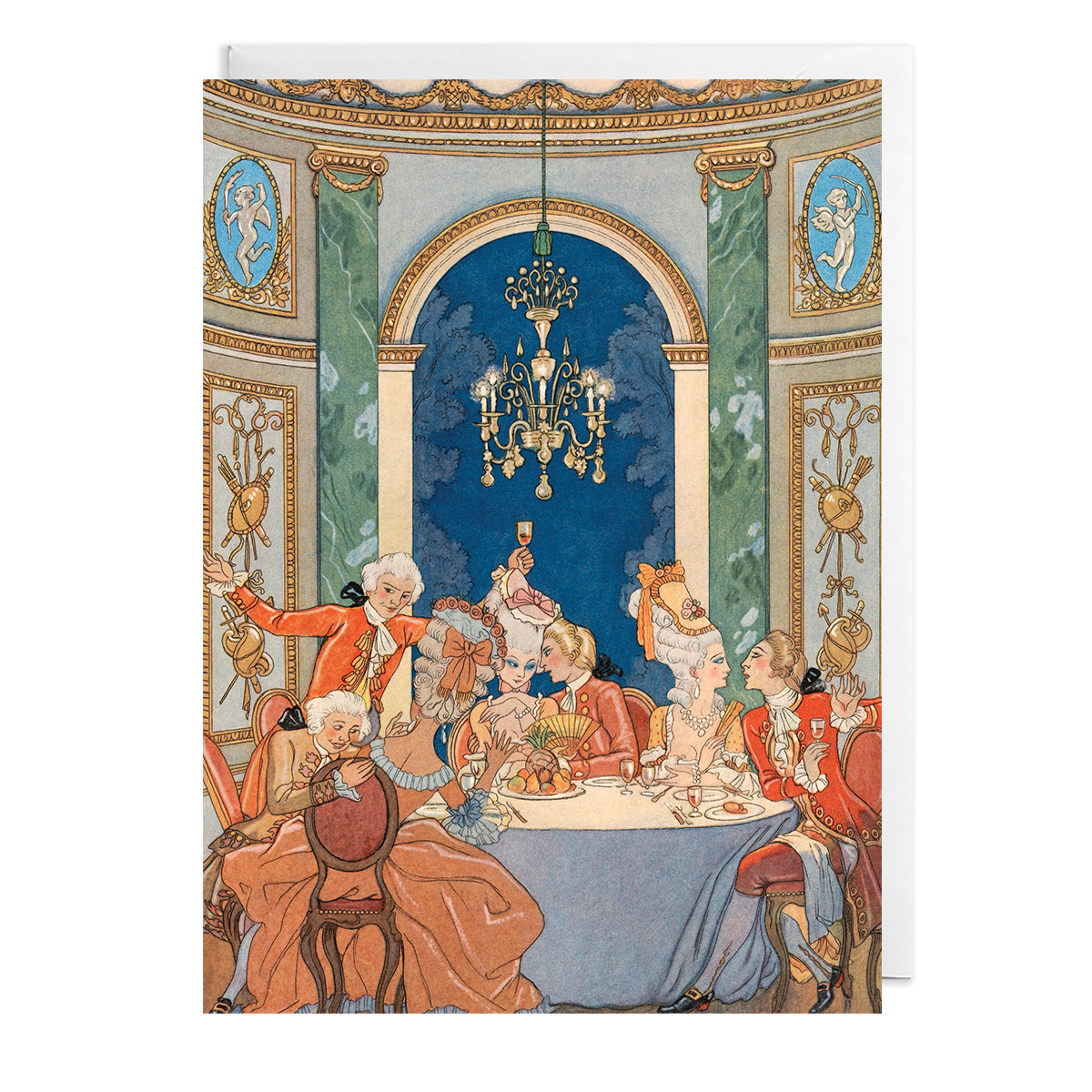 Festive dinner Christmas cards (pack of 8)